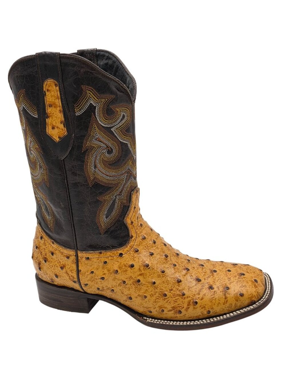 NEW Joe Boots Buttercup Ostrich Print Leather Cowboy Square-toe Western Mens 11
